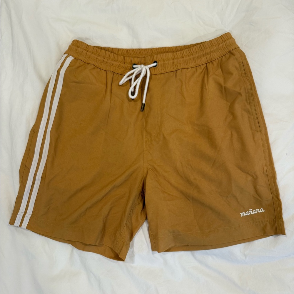 Manana Surf Men's Swim Shorts with White Stripes